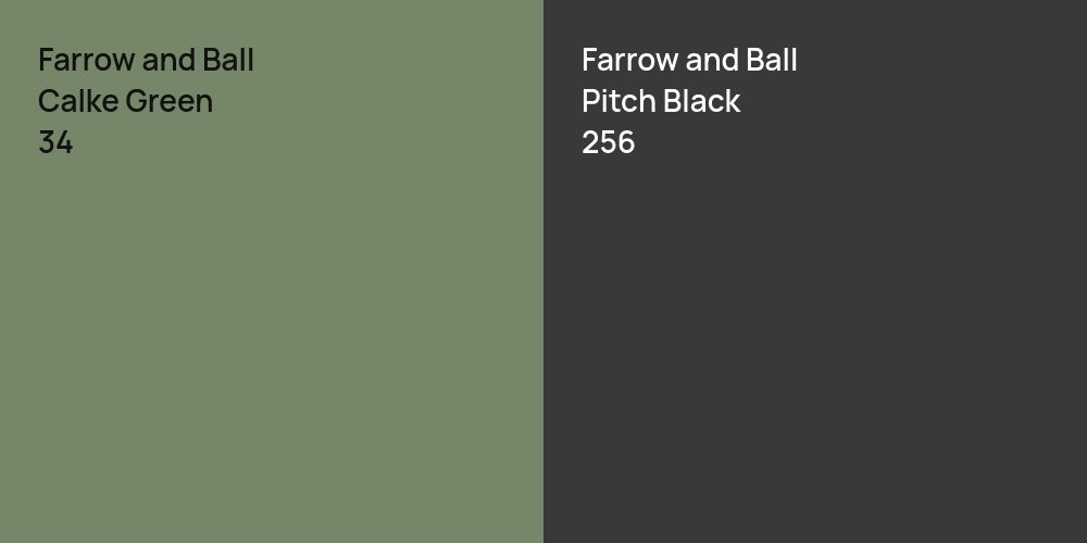 Farrow and Ball Calke Green vs. Farrow and Ball Pitch Black