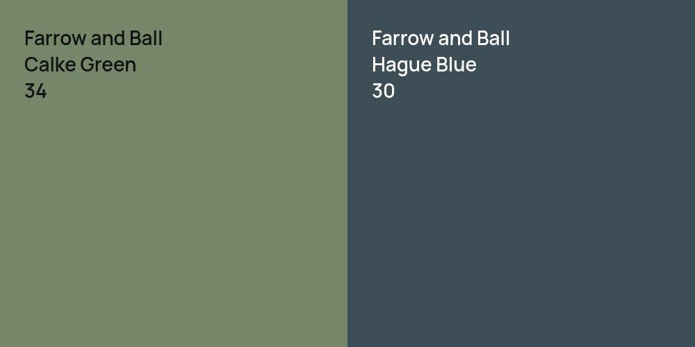 Farrow and Ball Calke Green vs. Farrow and Ball Hague Blue