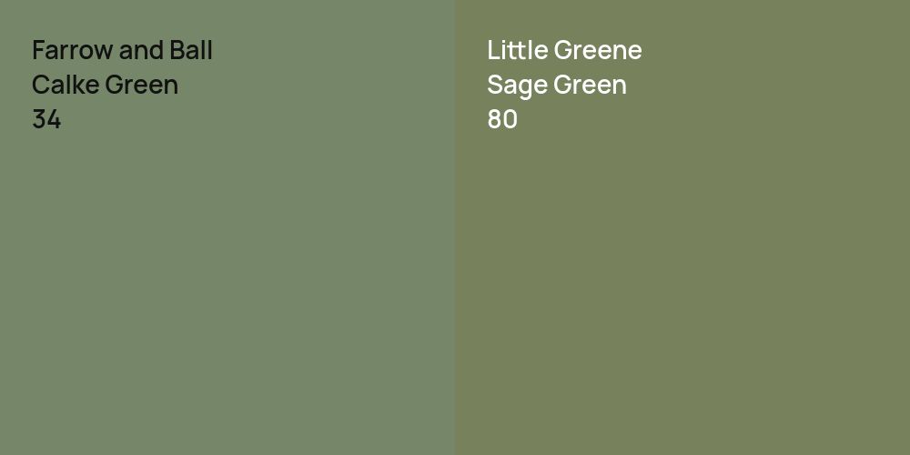 Farrow and Ball Calke Green vs. Little Greene Sage Green