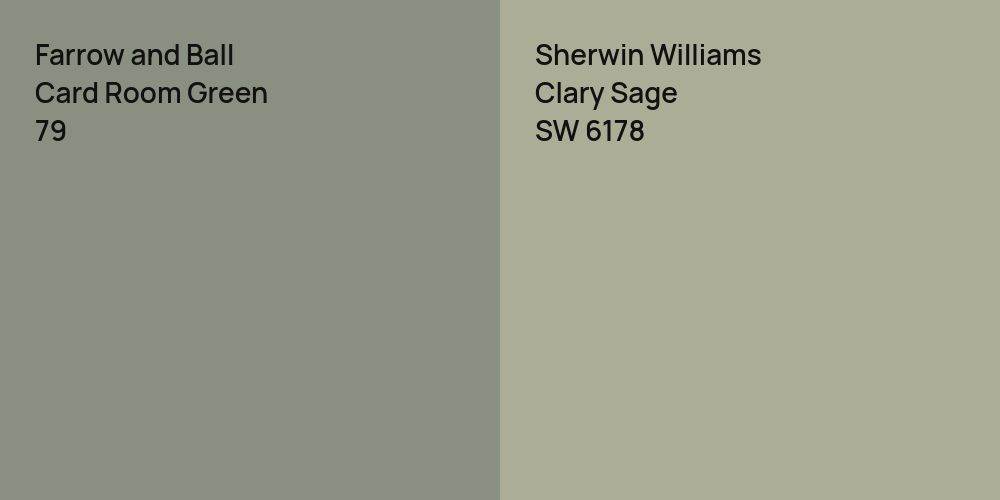 Farrow and Ball Card Room Green vs. Sherwin Williams Clary Sage