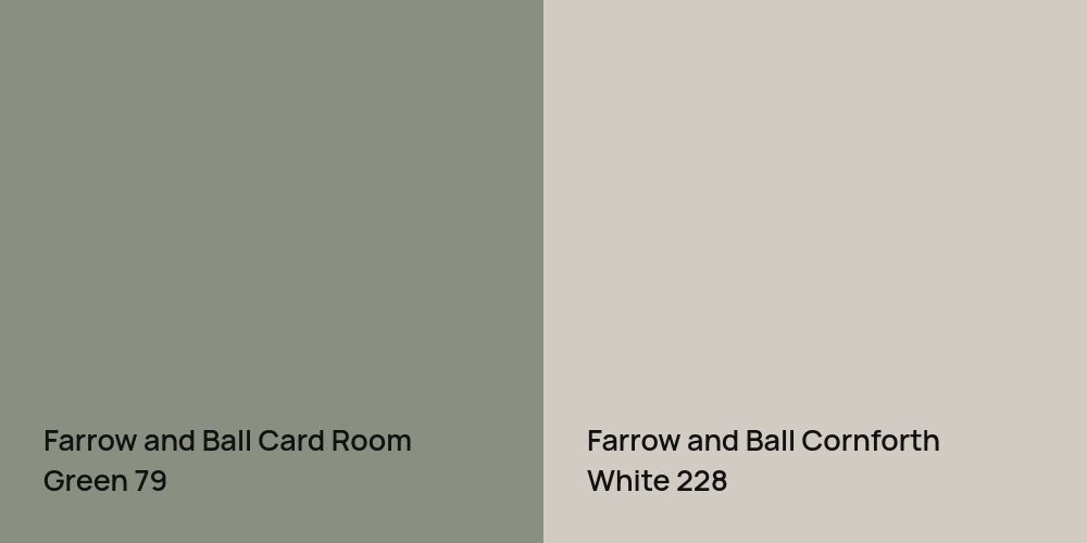 Farrow and Ball Card Room Green vs. Farrow and Ball Cornforth White