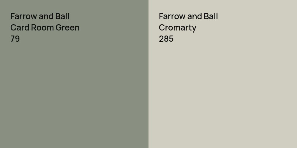 Farrow and Ball Card Room Green vs. Farrow and Ball Cromarty