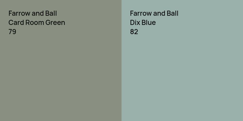 Farrow and Ball Card Room Green vs. Farrow and Ball Dix Blue