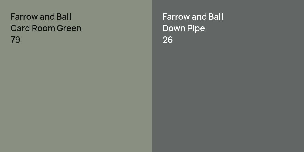 Farrow and Ball Card Room Green vs. Farrow and Ball Down Pipe