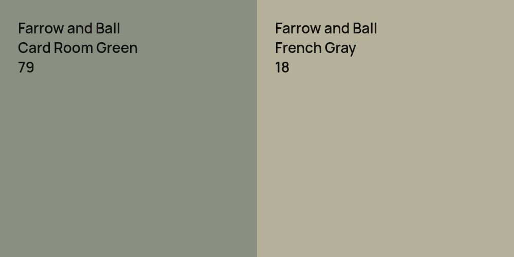 Farrow and Ball Card Room Green vs. Farrow and Ball French Gray