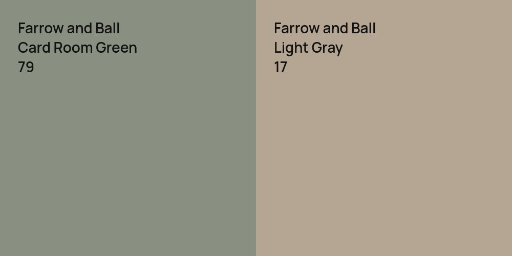 Farrow and Ball Card Room Green vs. Farrow and Ball Light Gray