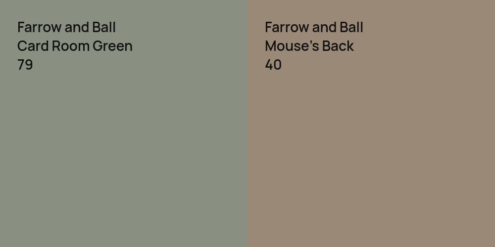 Farrow and Ball Card Room Green vs. Farrow and Ball Mouse's Back