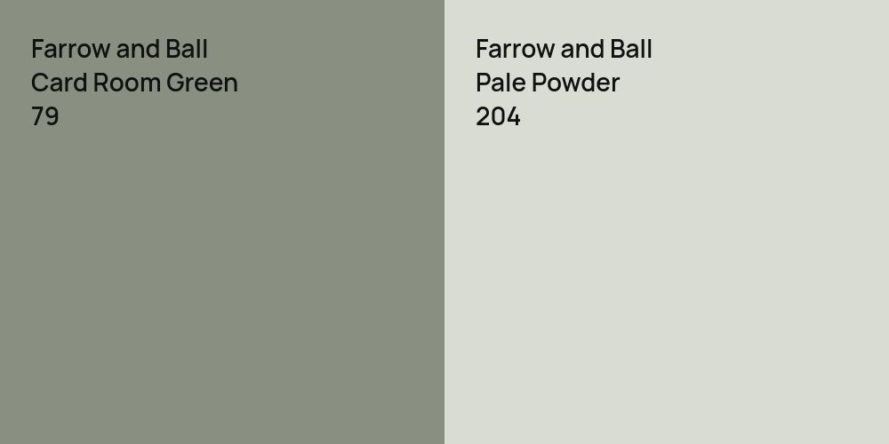 Farrow and Ball Card Room Green vs. Farrow and Ball Pale Powder