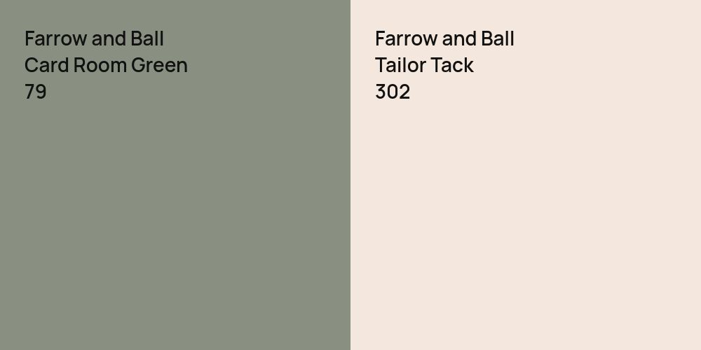 Farrow and Ball Card Room Green vs. Farrow and Ball Tailor Tack