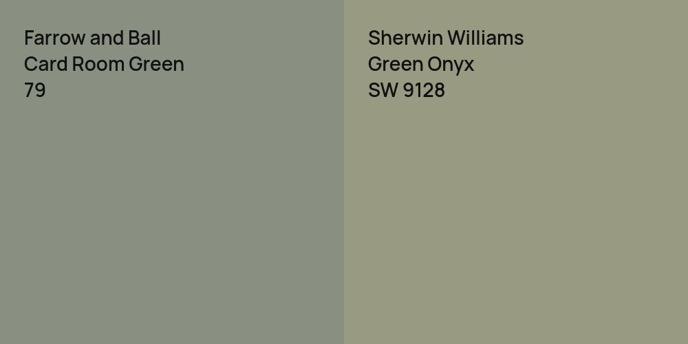 Farrow and Ball Card Room Green vs. Sherwin Williams Green Onyx