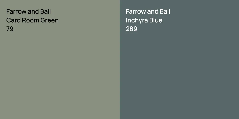 Farrow and Ball Card Room Green vs. Farrow and Ball Inchyra Blue