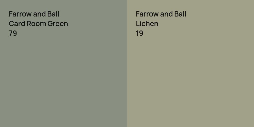 Farrow and Ball Card Room Green vs. Farrow and Ball Lichen