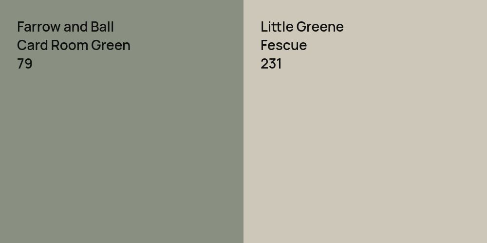 Farrow and Ball Card Room Green vs. Little Greene Fescue