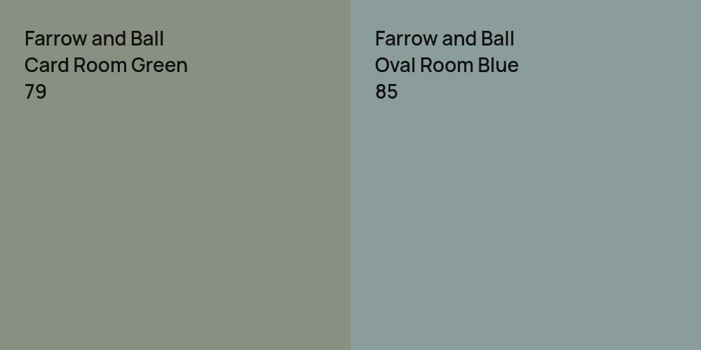 Farrow and Ball Card Room Green vs. Farrow and Ball Oval Room Blue