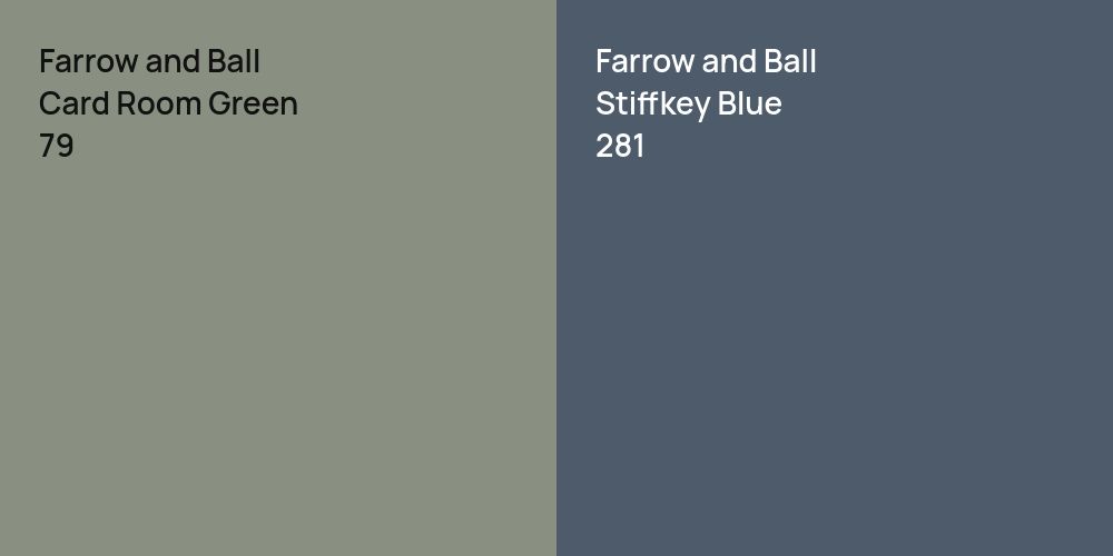 Farrow and Ball Card Room Green vs. Farrow and Ball Stiffkey Blue