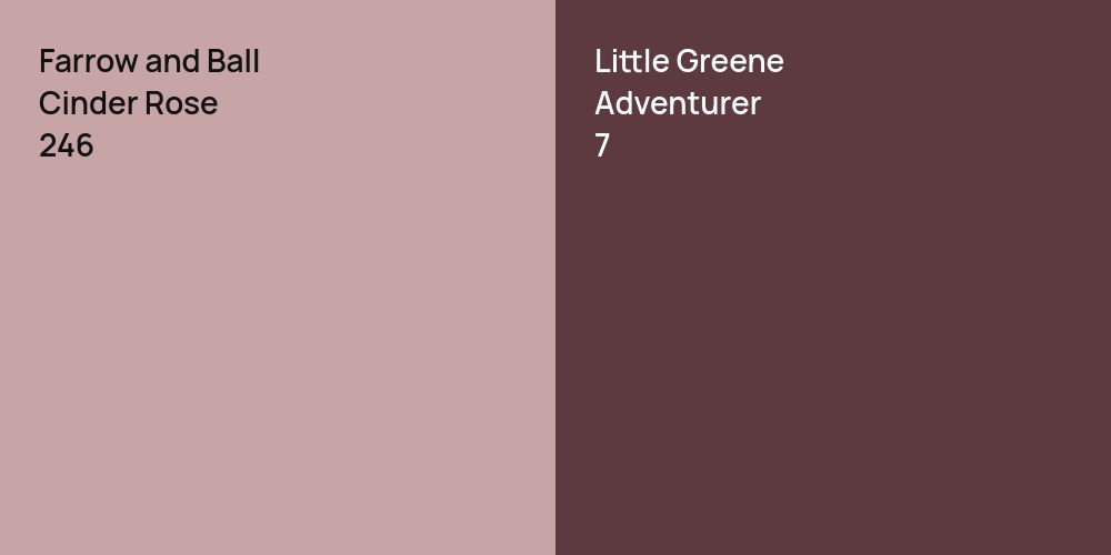 Farrow and Ball Cinder Rose vs. Little Greene Adventurer