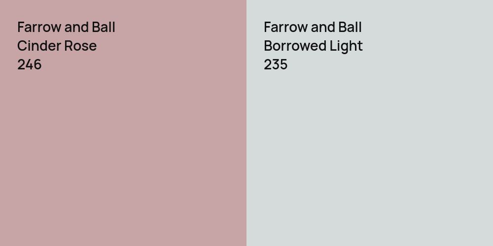 Farrow and Ball Cinder Rose vs. Farrow and Ball Borrowed Light