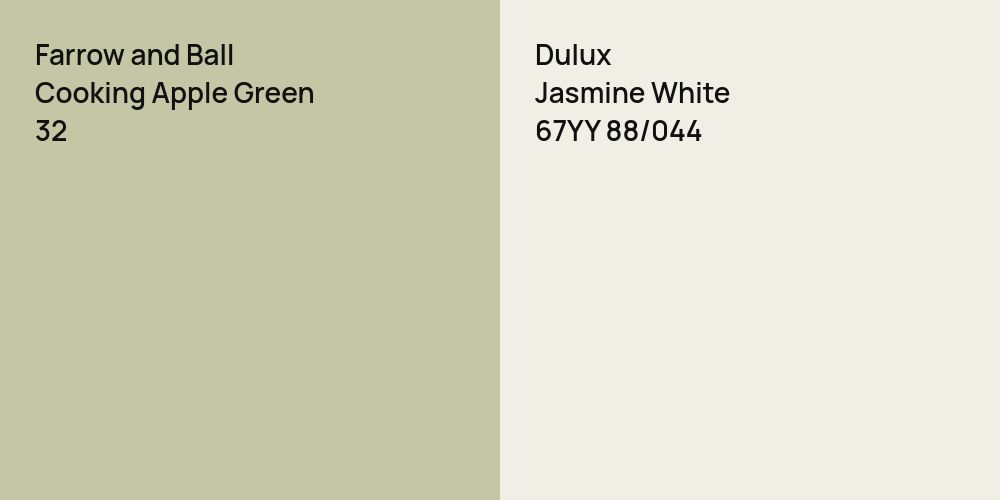 Farrow and Ball Cooking Apple Green vs. Dulux Jasmine White