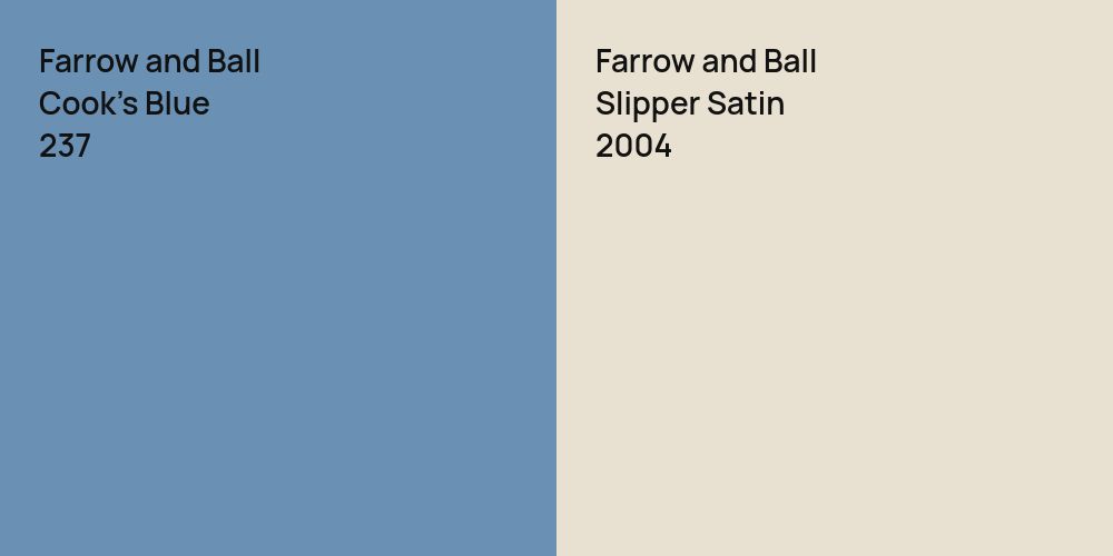 Farrow and Ball Cook's Blue vs. Farrow and Ball Slipper Satin