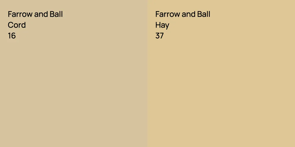 Farrow and Ball Cord vs. Farrow and Ball Hay