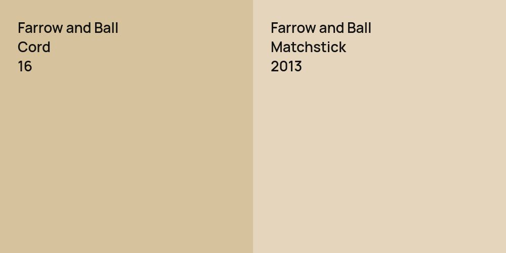 Farrow and Ball Cord vs. Farrow and Ball Matchstick