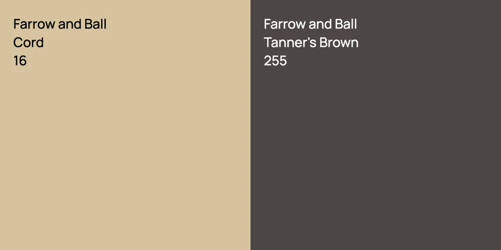 Farrow and Ball Cord vs. Farrow and Ball Tanner's Brown