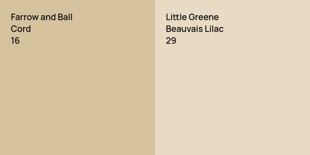 Farrow and Ball Cord vs. Little Greene Beauvais Lilac