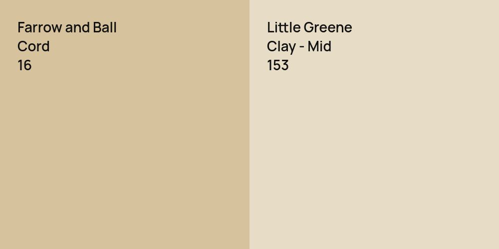 Farrow and Ball Cord vs. Little Greene Clay - Mid