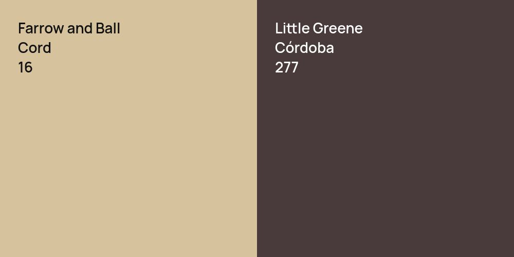 Farrow and Ball Cord vs. Little Greene Córdoba