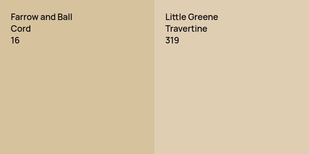 Farrow and Ball Cord vs. Little Greene Travertine