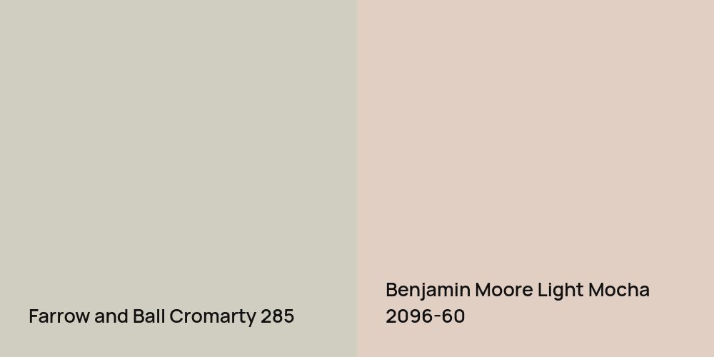 Farrow and Ball Cromarty vs. Benjamin Moore Light Mocha