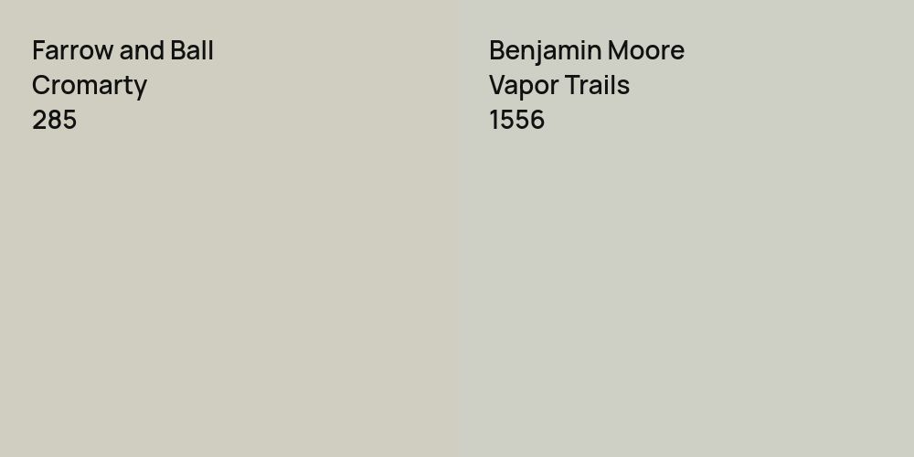 Farrow and Ball Cromarty vs. Benjamin Moore Vapor Trails