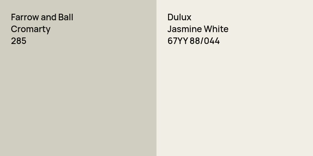 Farrow and Ball Cromarty vs. Dulux Jasmine White