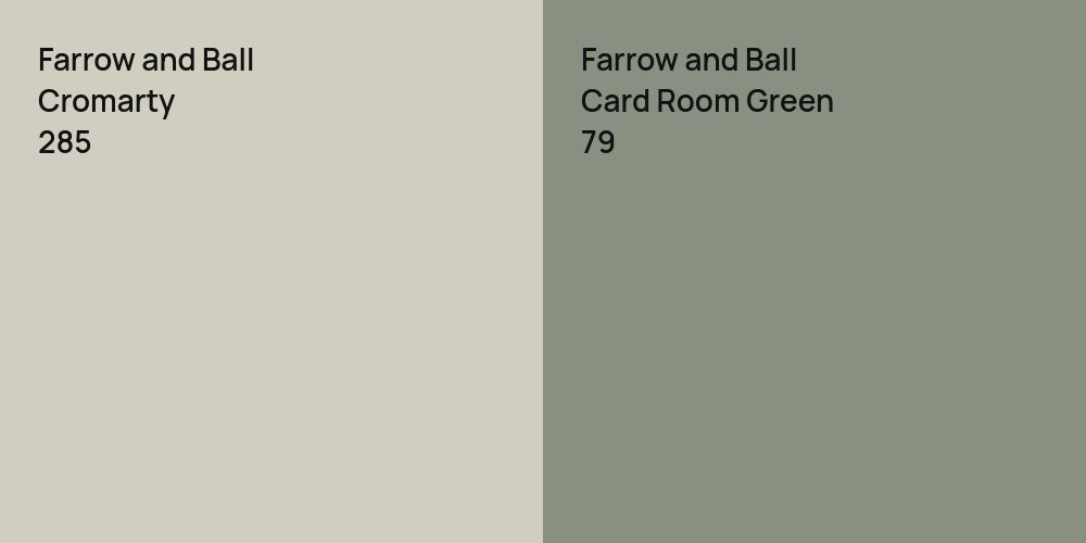 Farrow and Ball Cromarty vs. Farrow and Ball Card Room Green