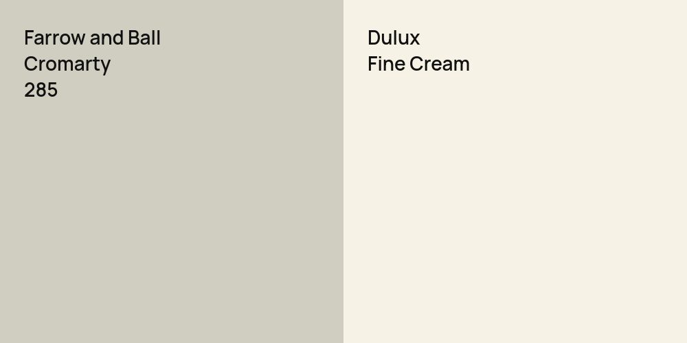 Farrow and Ball Cromarty vs. Dulux Fine Cream