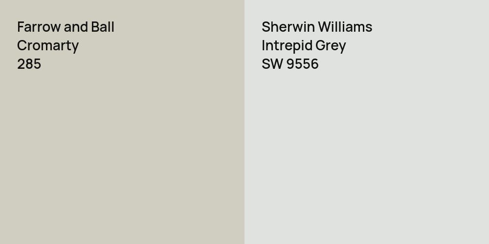 Farrow and Ball Cromarty vs. Sherwin Williams Intrepid Grey