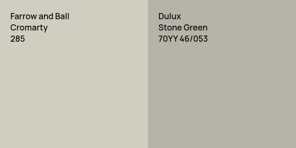 Farrow and Ball Cromarty vs. Dulux Stone Green