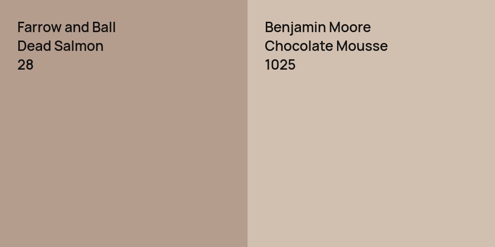 Farrow and Ball Dead Salmon vs. Benjamin Moore Chocolate Mousse