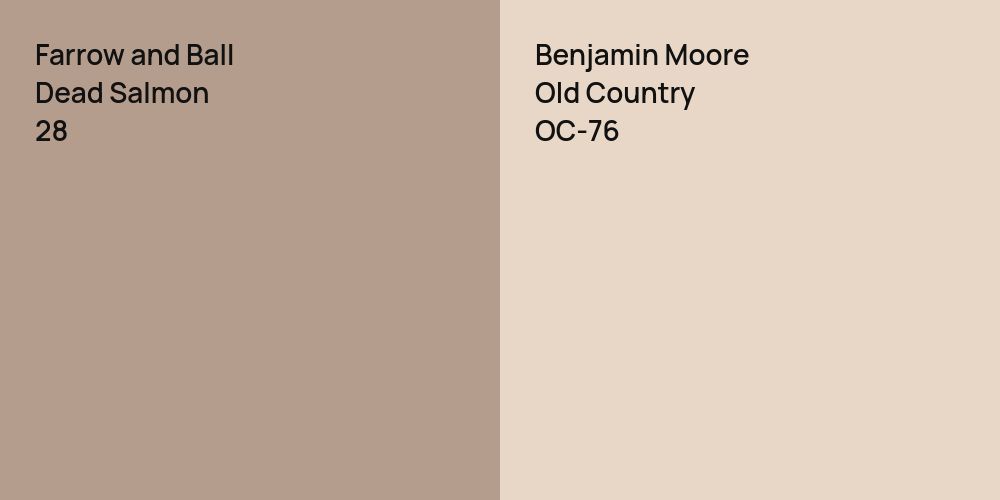 Farrow and Ball Dead Salmon vs. Benjamin Moore Old Country