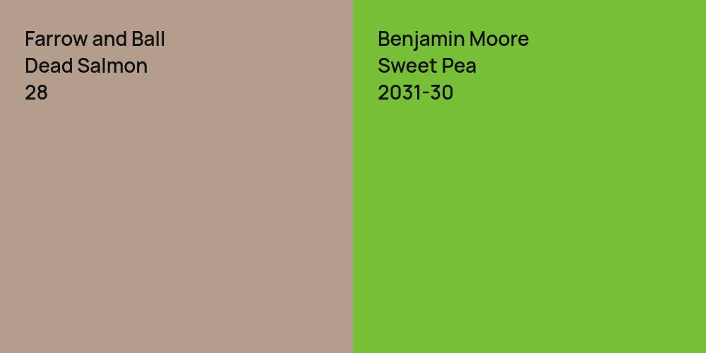 Farrow and Ball Dead Salmon vs. Benjamin Moore Sweet Pea