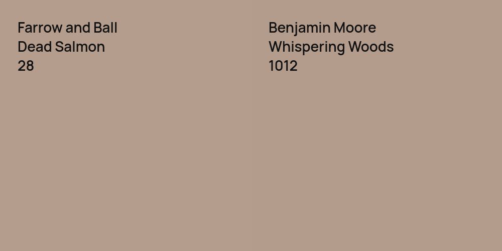 Farrow and Ball Dead Salmon vs. Benjamin Moore Whispering Woods