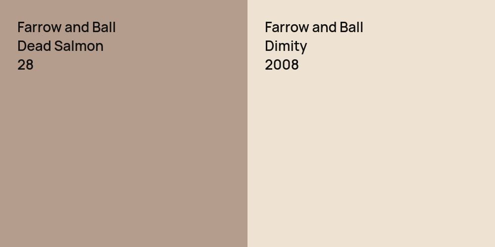 Farrow and Ball Dead Salmon vs. Farrow and Ball Dimity