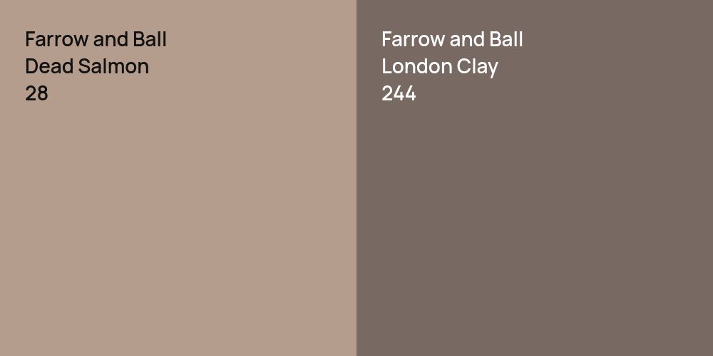 Farrow and Ball Dead Salmon vs. Farrow and Ball London Clay