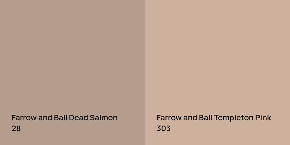 Farrow and Ball Dead Salmon vs. Farrow and Ball Templeton Pink