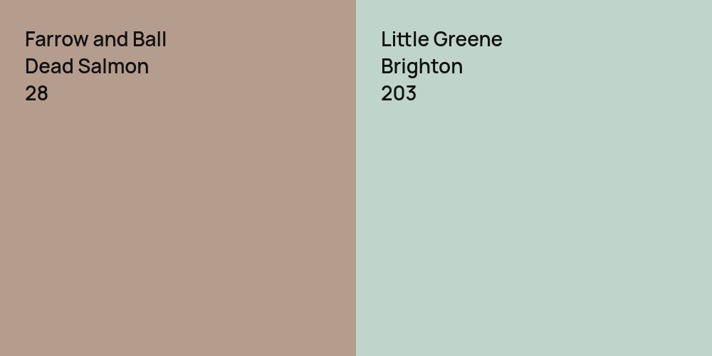 Farrow and Ball Dead Salmon vs. Little Greene Brighton