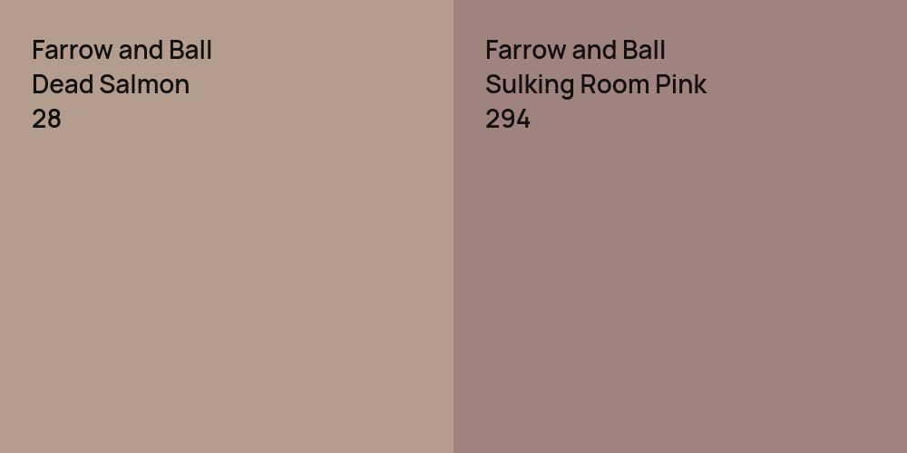 Farrow and Ball Dead Salmon vs. Farrow and Ball Sulking Room Pink