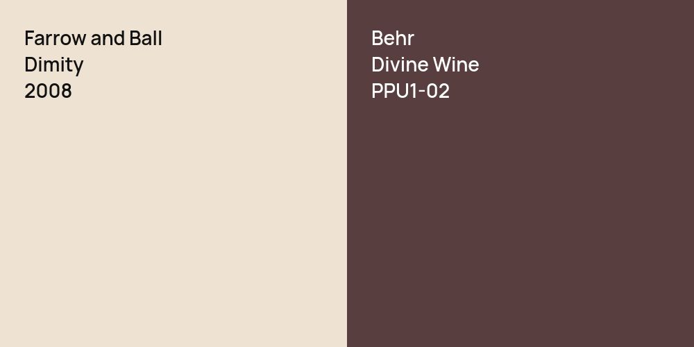 Farrow and Ball Dimity vs. Behr Divine Wine