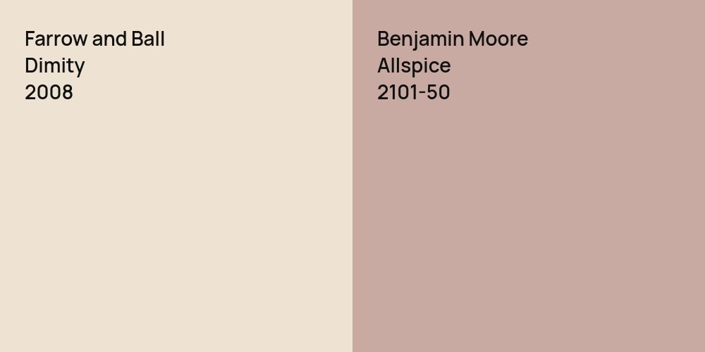 Farrow and Ball Dimity vs. Benjamin Moore Allspice