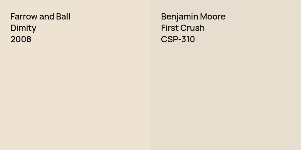 Farrow and Ball Dimity vs. Benjamin Moore First Crush