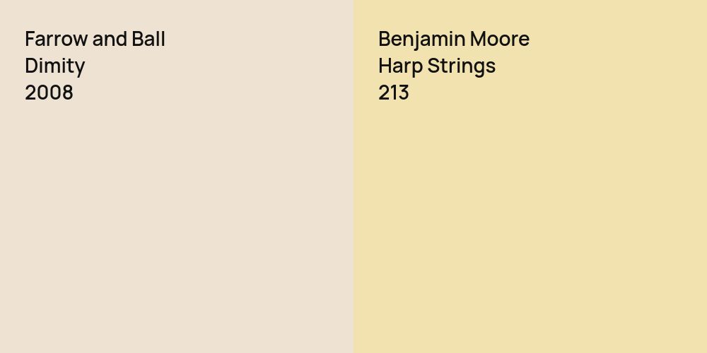 Farrow and Ball Dimity vs. Benjamin Moore Harp Strings